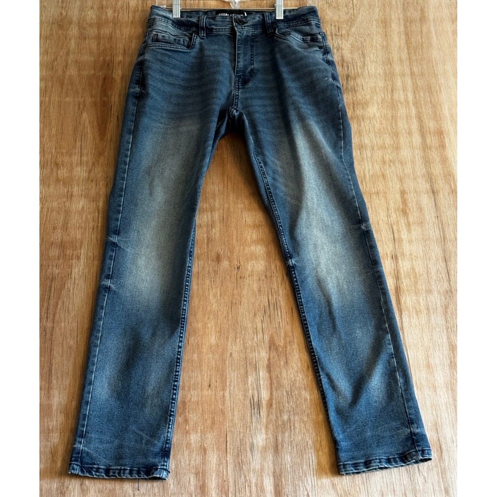 Stone Falcon Mens Slim Fit Jeans 30x30 Medium Wash Blue Denim Pants